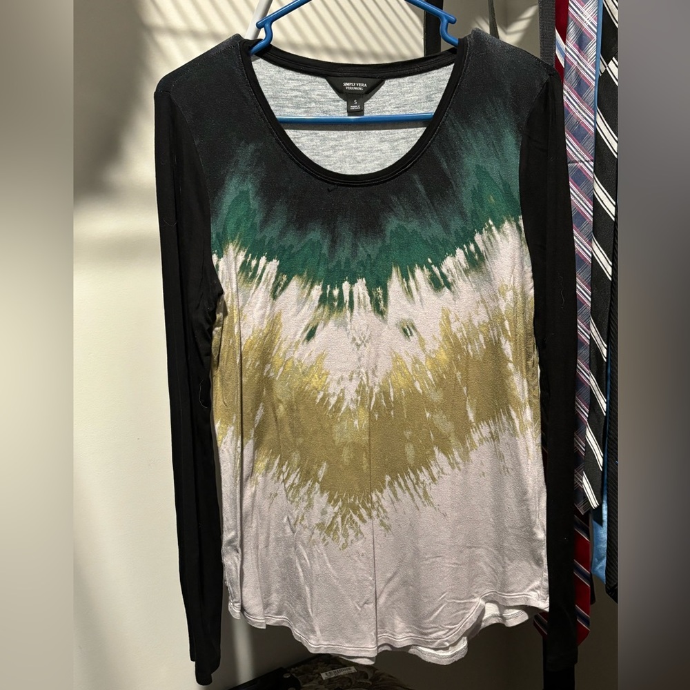 Simply Vera Tie-Dye Raglan Top